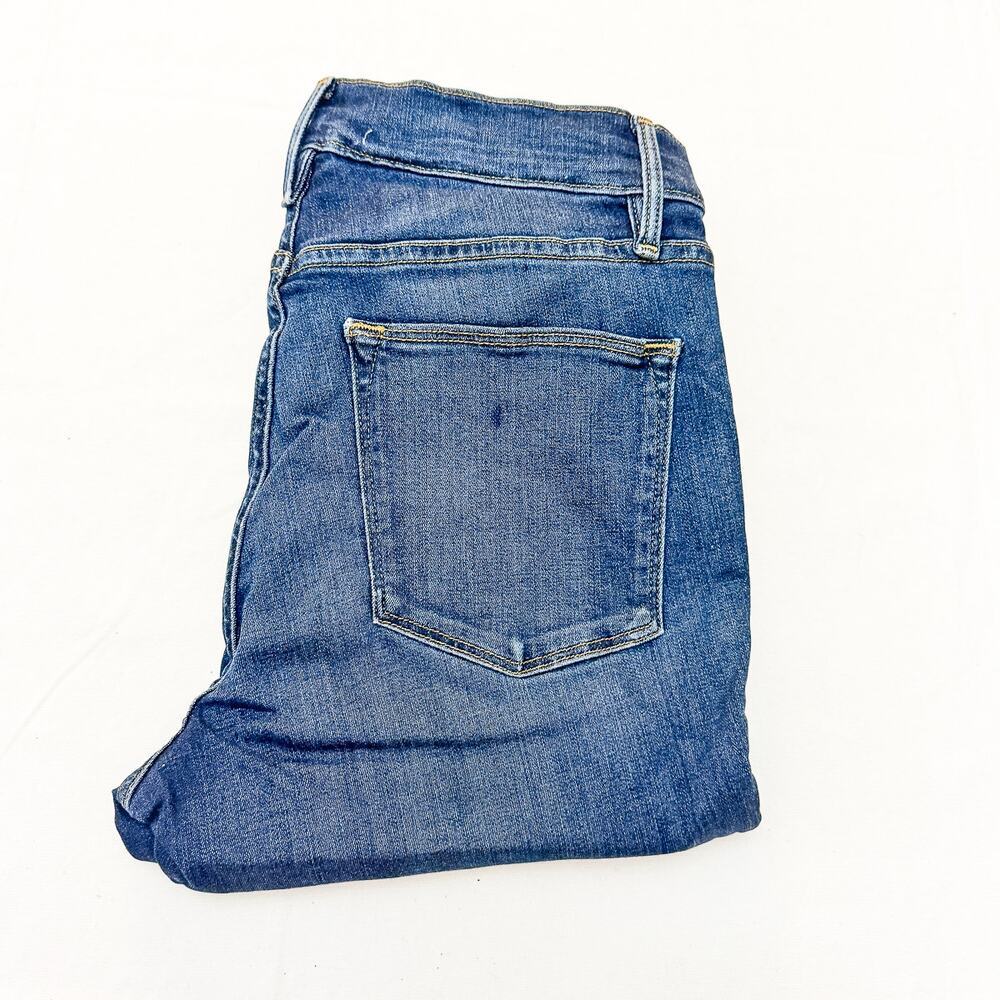 Frame Le High Skinny Dark Wash Denim Jeans Sulham Raw Pique Hem Size 28